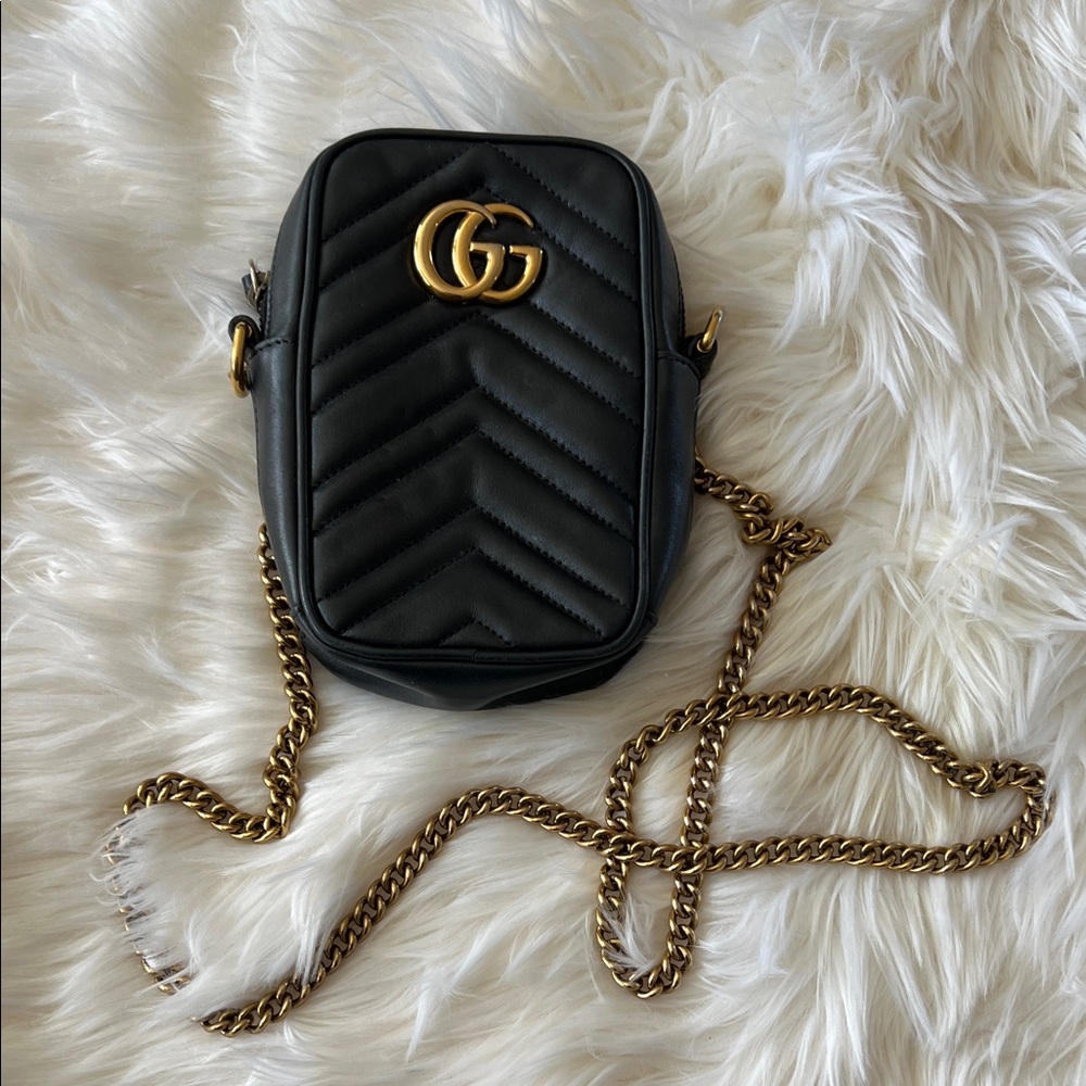 Gucci Black Quilted Crossbody Bag